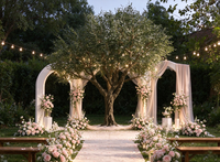 Arbre d'olivier artificiel haut de gamme en soie, personnalisé, grand format, décoratif, forgé, en pot, avec fleurs, en soie de qualité supérieure