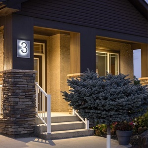 Custom House Number Metal Light Digital Yard Light Backlit LED <b>Door</b> Sign <b>Plate</b> Illuminated Signs House Numbers With Light - Product Image 2