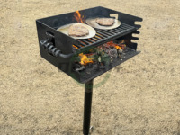 Piédestal rotatif américain Commercial Park Charcoal BBQ Grills avec poteau