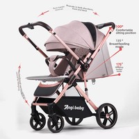 Poussette pliable légère en alliage, à ouverture rapide à un bouton, avec positions assise et allongée réglables