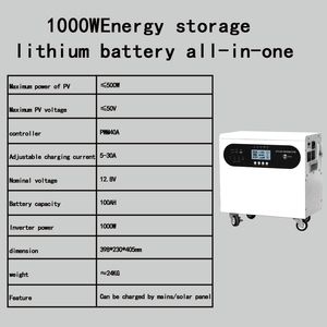 ระบบจัดเก็บพลังงานแบบพกพา 12V 1280Wh 1000W สำหรับขายส่ง แบตเตอรี่ LiFePO4 แบบชาร์จได้ ความจุ 100Ah ติดตั้งบนชั้นวางได้ เหมาะสำหรับใช้ในบ้าน ตั้งแคมป์ และกรณีฉุกเฉิน - Product Image 4