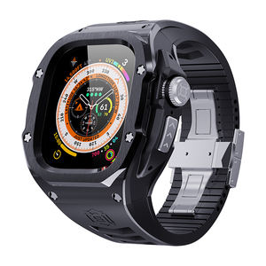 Custodia SHELLBOX Robusta con Supporto per Ricarica Wireless Antiurto in Acciaio Inossidabile 316 per <span class=keywords><strong>Apple</strong></span> <span class=keywords><strong>Watch</strong></span> <span class=keywords><strong>Ultra</strong></span> con Cinturino in Silicone Morbido - Product Image 1