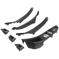 Panel de puerta interior, manija, juego de molduras, interruptor de ventana, panel de reposabrazos apto para BMW 5 Series F10 F11 LHD negro 51417261929 51417225873