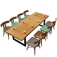 Ensemble de table et chaises commerciales en bois massif nordique, moderne et durable, pour café, salon de thé ou espace de négociation