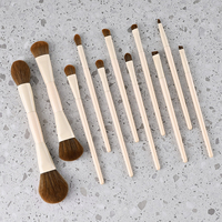 Ensemble de 7 pinceaux de maquillage professionnels beige pour les yeux, manche en nylon doux, logo personnalisé, couleur personnalisée, vente en gros