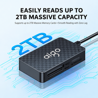 Lecteur de cartes mémoire USB 3.0 4 en 1 sans pilote pour cartes SD TF CF MS Flash avec câble USB de 15 cm pour ordinateur de bureau et ordinateur portable