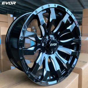 Jantes forgées EVOR 6x139.7 Noir satiné avec rivets fraisés, jantes en alliage pour voiture de tourisme, 16 17 18 20 pouces pour Land Rover - Product Image 1