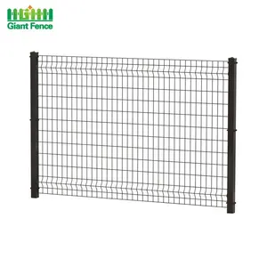 Hot Sale Curved PVC Powder Coated Welded Wire Mesh Garden Decor Galvanized Iron Wood Frame 5mm Security Trellis Gate Rail