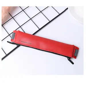 PU Leather Mini Pen Bag Elastic Book Pencil Case Portable Pen Pouch Notebook Journal Pencil Holder Office Student Stationery