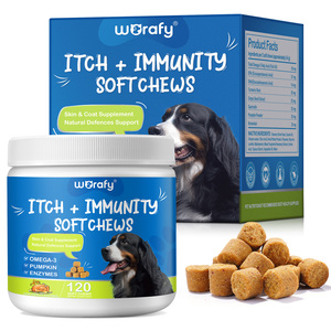 Worafy Masticables para Alivio de Alergias Caninas 120 Unidades Salud Inmunológica, Cutánea y Articular Soporte para la Picazón Suplemento Probiótico Omega Venta al por Mayor - Product Image 1
