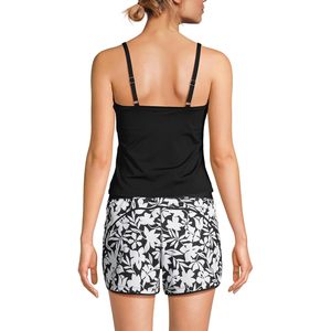 Top tankini con cuello cuadrado resistente al cloro para mujer, traje de baño de secado rápido UPF50+ - Product Image 2