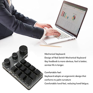 Mini clavier mécanique pour jeux, 12 touches, 3 boutons, clavier <span class=keywords><strong>USB</strong></span> à une main pour PC, raccourcis programmables, clavier à fonctions personnalisées - Product Image 4