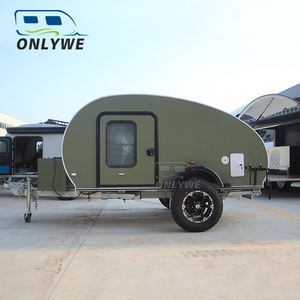 ONLYWE Petite <span class=keywords><strong>remorque</strong></span> de remorquage à l'arrière d'<span class=keywords><strong>un</strong></span> <span class=keywords><strong>camping</strong></span>-<span class=keywords><strong>car</strong></span> léger Offroad Teardrop Travel Trailer avec panneau solaire à vendre - Product Image 4