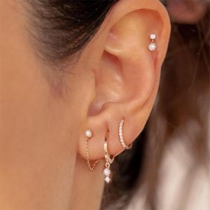 <span class=keywords><strong>Boucles</strong></span> <span class=keywords><strong>d</strong></span>'oreilles créoles en laiton plaqué or 14 carats avec perles et zircons, design géométrique, ensemble de <span class=keywords><strong>boucles</strong></span> <span class=keywords><strong>d</strong></span>'oreilles tendance pour <span class=keywords><strong>femme</strong></span> - Grande Vente - Product Image 2