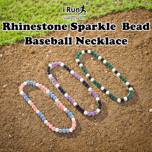 Collar Deportivo Personalizado <span class=keywords><strong>IRun</strong></span> con Cuentas de Cristal y Pedrería para Jugadores de Béisbol, Amantes y Fans - Product Image 2