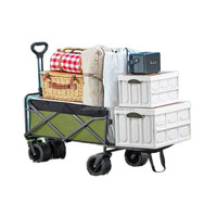Chariot de jardin pliable robuste en acier inoxydable, chariot de camping de haute qualité pour l'extérieur, chariot de courses, OEM, capacité 100 lb