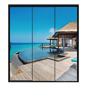 Porte <span class=keywords><strong>coulissante</strong></span> en aluminium et verre trempé, design d'intérieur, maison de cuisine, étanche, <span class=keywords><strong>prix</strong></span> - Product Image 2