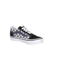 Baskets à lacets pour enfants, motif géométrique, tige en toile respirante, semelle extérieure en caoutchouc VN000CYVBLU1 Noir Blanc Tendance