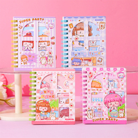 Carnet à spirale mignon avec découpe fenêtre motif dessin animé 87*112mm 70 feuilles 80gsm Papier ligné Journal de poche pour filles Vente en gros DEPAI