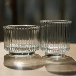 LO83 High Quality Luxury Glass Candle Jars Customizable Cylinder Design Empty Candle Making Containers