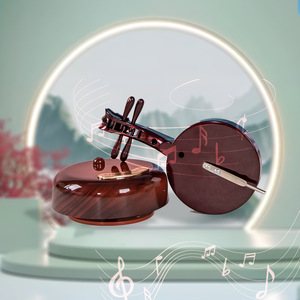Yu Mo Miniature Moon Lute <b>Music</b> <b>Box</b> Round Creative Musical Instrument Model Ornament With <b>Music</b> Gift For Students Friends - Product Image 1