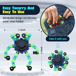Gyro mécanique à doigt transformable en chaîne Mecha, nouveauté créative DIY, jouet anti-stress, fidget spinner - Product Image 6