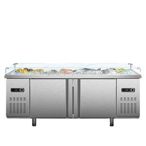 <span class=keywords><strong>Congélateur</strong></span> simple d'affichage de température de réfrigérateur de dessus de table de glace d'acier inoxydable pour des fruits de mer - Product Image 2