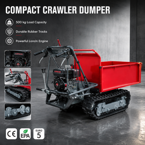 Mini-dumper à chenilles robuste Euro 5, à essence, avec chenilles en caoutchouc, pour vergers, jardins et travaux de construction - Product Image 5