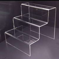 Support d'affichage en acrylique à 3 niveaux, support en perspex, présentoir de comptoir