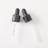 Din18 compte-gouttes en verre blanc noir bouchon compte-gouttes en plastique lisse 18/415 pour flacon compte-gouttes d'huile cosmétique boston bouteille ronde