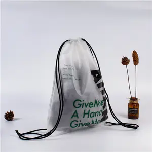 Custom Soft Plastic Logo Packaging Dust Bags Drawstring Pouch Backpack Travel Bags