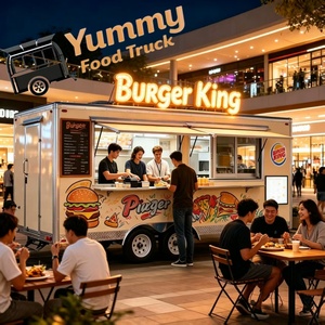 Remorque de cuisine mobile commerciale, remorque de concession, camion-restaurant, conteneur de restauration, stand alimentaire avec intérieur en acier inoxydable pour pizzas et burgers - Product Image 1