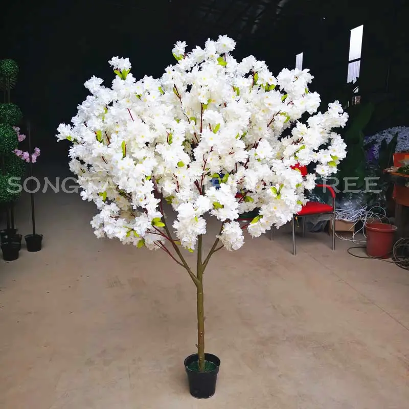 Venta al por mayor blanco rosa flor de cerezo Artificial Wisteria árboles de flores de la boda para decoraciones de la boda
