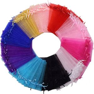 Fashion PVC Mesh Organza Bags 4x6 Custom Logo Eco-Friendly Reusable Jewelry Gift <b>Pouch</b> <b>Drawstring</b> Screen Printed for Wedding - Product Image 6