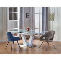 Antike Dining Set Schwarz Essecke Sets Casual Centiar Chinese Kompakte Land Elegante High Top Tisch Leder Metall Retro Silber