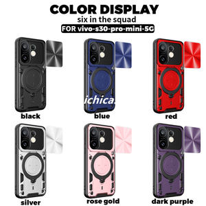 Cubierta de protección de lente de cámara deslizante con textura de <span class=keywords><strong>CD</strong></span> Lichicase para Vivo Y31 Y21D funda de teléfono con armadura magnética - Product Image 6