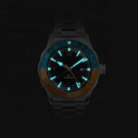 SKX 007 — montre bracelet en céramique/aluminium pour hommes, chronographe automatique, double couleur, monture GMT, haute qualité, nouveau, OEM