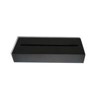 Base en bois noir rectangulaire sans lumière pour l'affichage d'inserts de cristaux Photo Story de 5 pouces de large