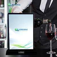 Support de menu LED double face format A4, présentoir de table/comptoir, utilisation intérieure/extérieure, cadre blanc, IP20, garantie de 2 ans