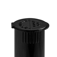 CR étiquette personnalisée Portable Tube en plastique noir bouchon supérieur vide conteneur pour la sécurité des enfants médecine couvercle à charnière pour pilules