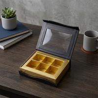 Boîtes à dessert en chocolat personnalisables et recyclables pour la Saint-Valentin, avec couvercle transparent, en carton, finition brillante et gaufrage