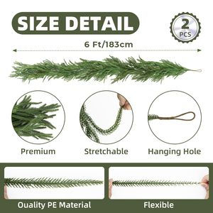 Guirnalda de mimbre de hoja de mimbre de Navidad PE ratán con luces Diseño de escena de Navidad Decoración DE CORONA DE Navidad - Product Image 2
