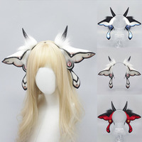 Serre-tête d'Halloween avec oreilles de démon, créature fantastique, oreilles d'animaux réalistes, oreilles de malva en fourrure, accessoire de coiffure pour cosplay