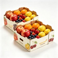 Boîtes à fruits en carton ondulé biodégradable de qualité alimentaire, encre à base de soja, design personnalisé, 5KG 10KG, boîte à oranges et à ananas, boîte biodégradable pour fruits