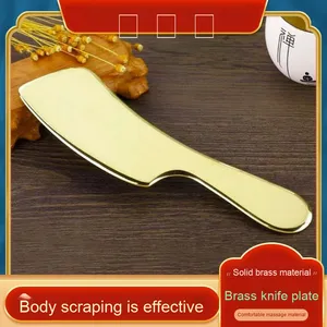 Pala de latón, tablero de raspado, herramienta Universal de Metal antibacteriano para masaje de pies, dragado de cuerpo entero y alivio de los ganglios linfáticos del cuello - Product Image 4