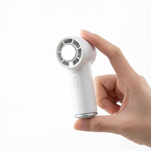 Ventilador de mano turbo con enfriamiento por hielo, tamaño de bolsillo, con mosquetón, 3 velocidades, recargable por USB, mini ventilador portátil para viajes y exteriores. - Product Image 1