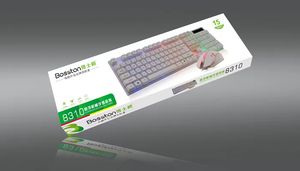 Clavier et souris de jeu ergonomiques filaires, USB, rétroéclairage LED, disposition étanche, matériau plastique ABS - Product Image 6