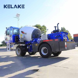 Camion malaxeur à béton KELAKE bleu, système entièrement hydraulique, auto-alimentation, haute capacité de charge - Product Image 2