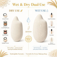 Éponge de maquillage JLY, utilisation humide et sèche, lavable, en polyuréthane hydrophile, pour le maquillage du visage