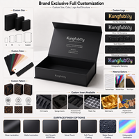 Boîte cadeau rigide noire mate avec logo en feuille d'argent sur mesure, fermeture magnétique, pour vêtements
